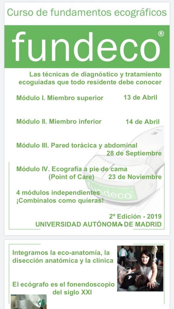 CURSO ECOGRAFÍA UNIVERSIDAD AUTÓNOMA DE MADRID